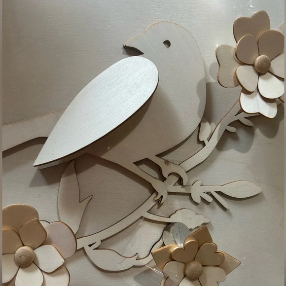 Place & Time Unfinished Wood Bird Craft Projects Frames Decor - Picture 4 of 8